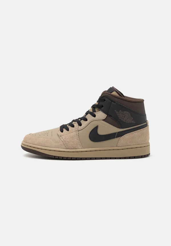 AIR JORDAN 1 MID - Sneaker high - khaki/black/baroque brown