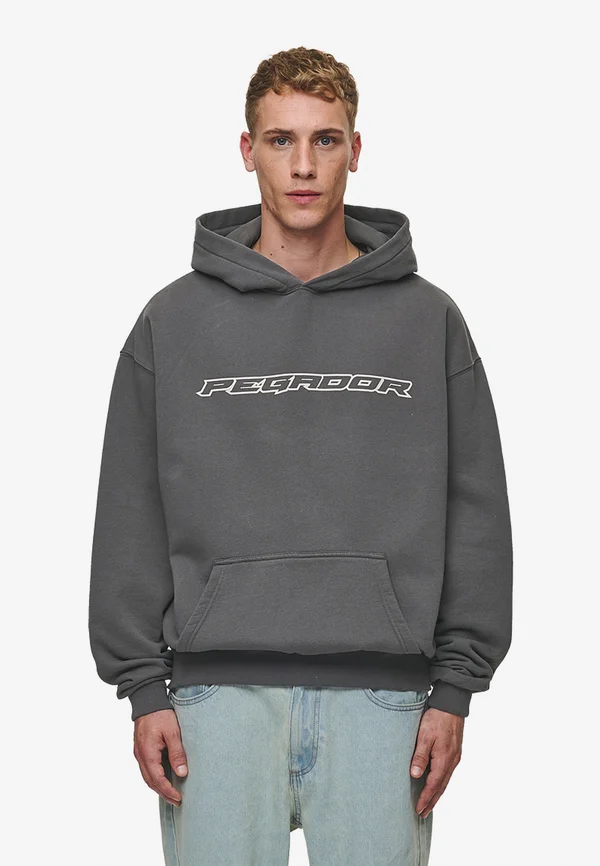 ALDEN OVERSIZED HOODIE - Kapuzenpullover - washed anthracite