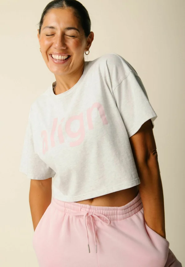 ALIGN BY BLUME CROP - T-Shirt print - grey