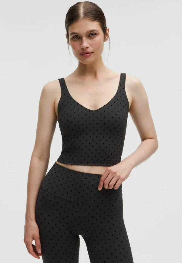 ALIGN FLOCK - Top - polka flock black