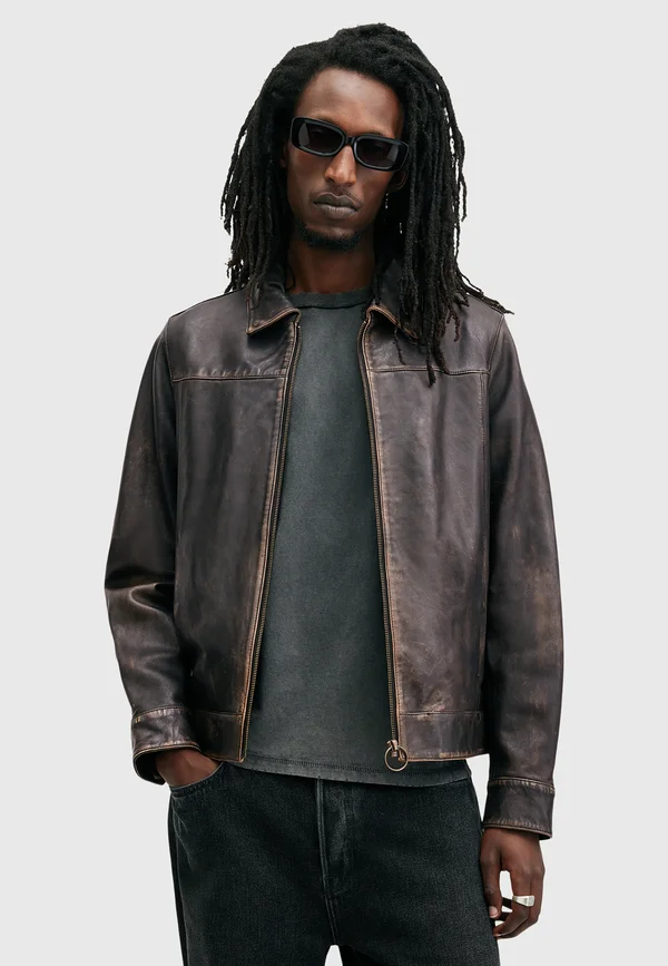 ALKAN - Lederjacke - black