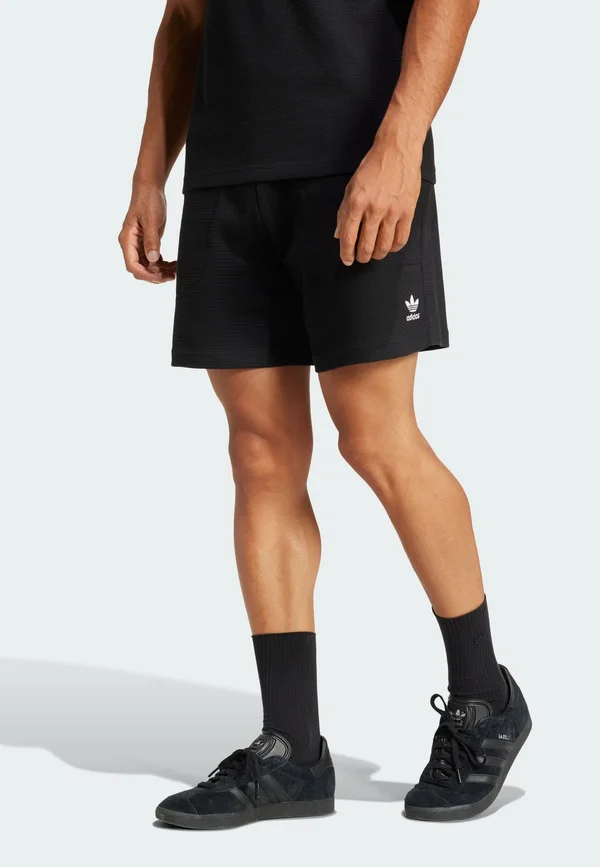 ALL BLACKS ESSENTIALS WAFFLE - Kurze Sporthose - all black