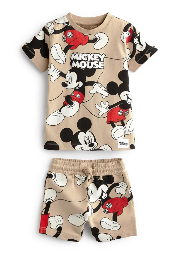 ALL OVER PRINTED T-SHIRT AND SHORTS LICENSE SET - Shorts - neutral tan mickey mouse