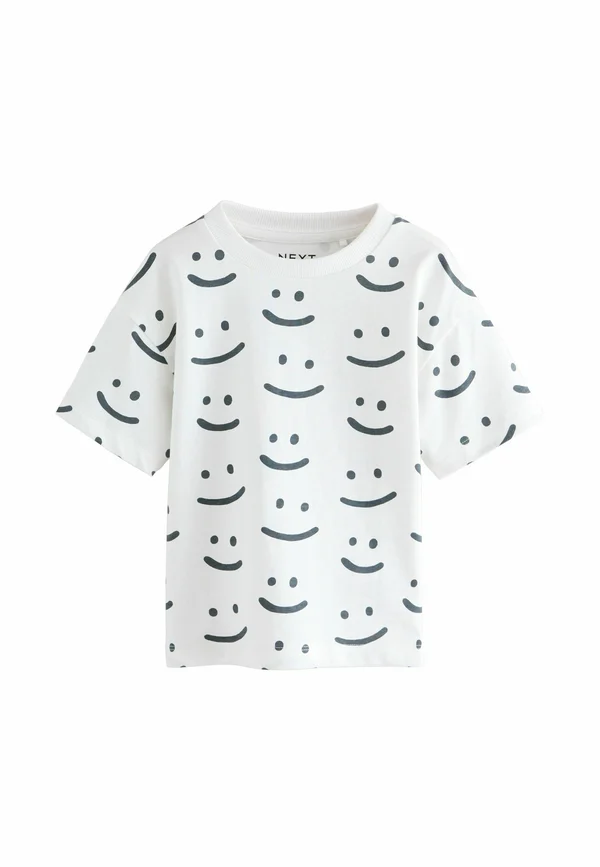 ALL-OVER  - T-Shirt print - monochrome smile face