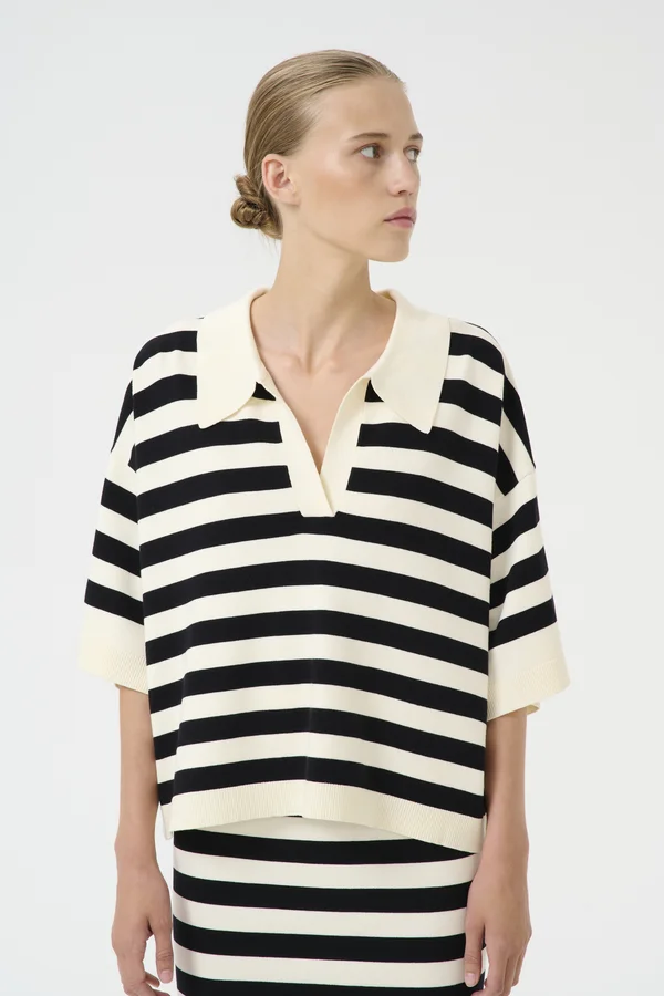 ALLI - Strickpullover - black/ivory