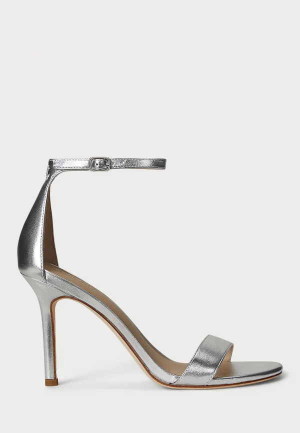 ALLIE METALLIC NAPPA LEATHER SANDAL - High Heel Sandalette - polished silver-coloured
