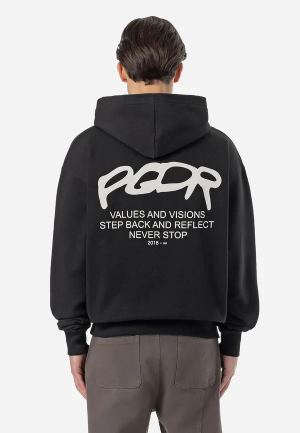 ALLIS OVERSIZED - Kapuzenpullover - washed black