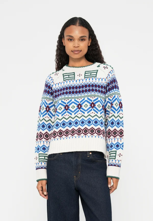 ALLOVER FAIRISLE  - Strickpullover - white