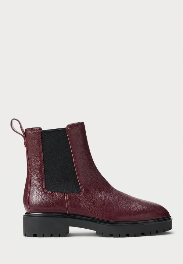 ALLYSON PEBBLED LEATHER BOOTIE - Stiefelette - dark garnet