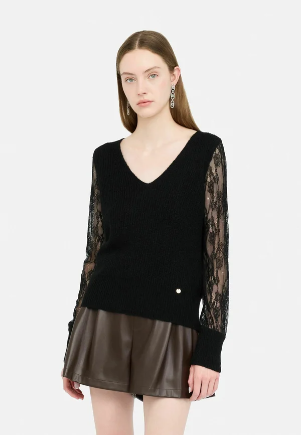 ALPACA - Strickpullover - black