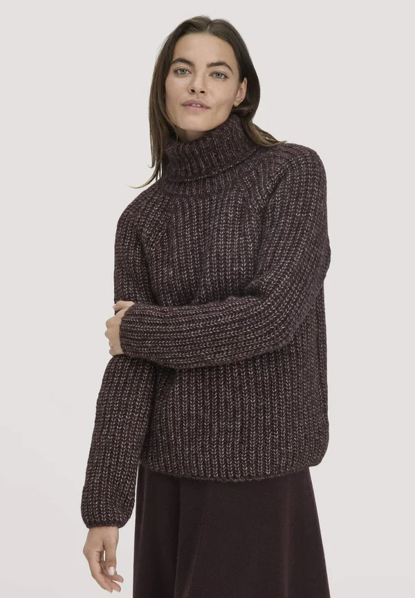 ALPAKA - Strickpullover - schwarzbeere