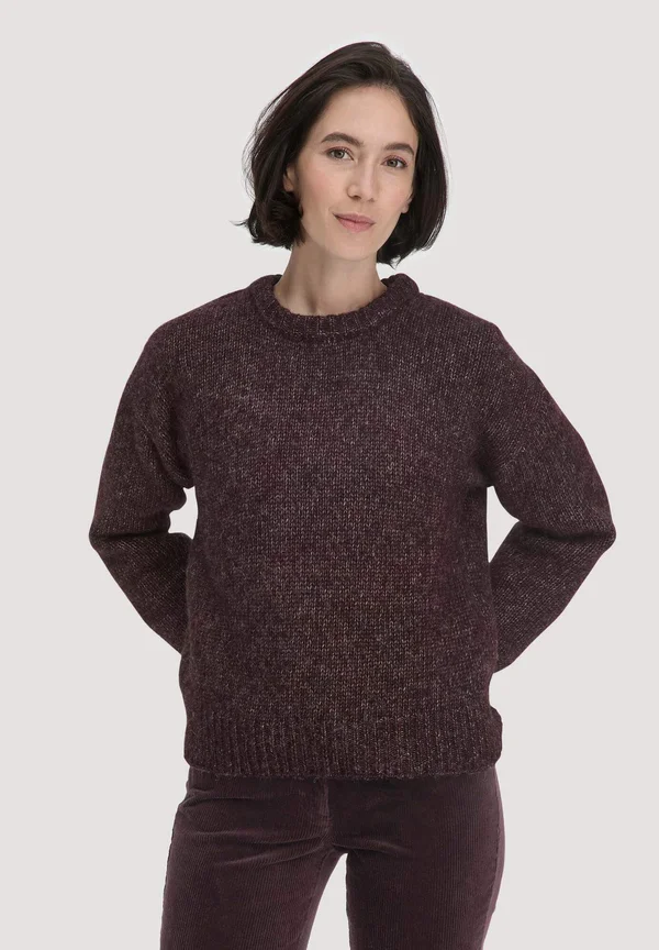 ALPAKA - Strickpullover - schwarzbeere
