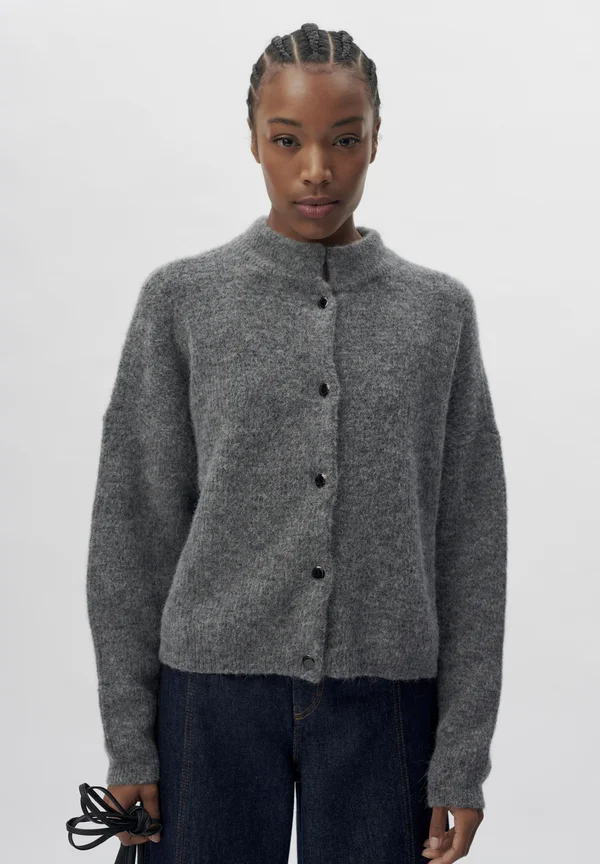 ALPHA CARDIGAN - Strickjacke - stone grey mélange