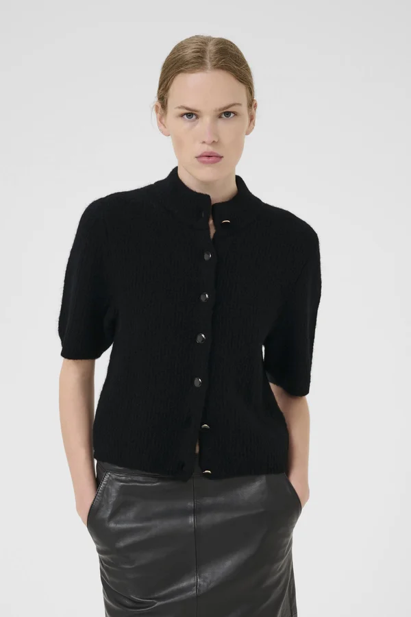 ALPHA - Strickjacke - black