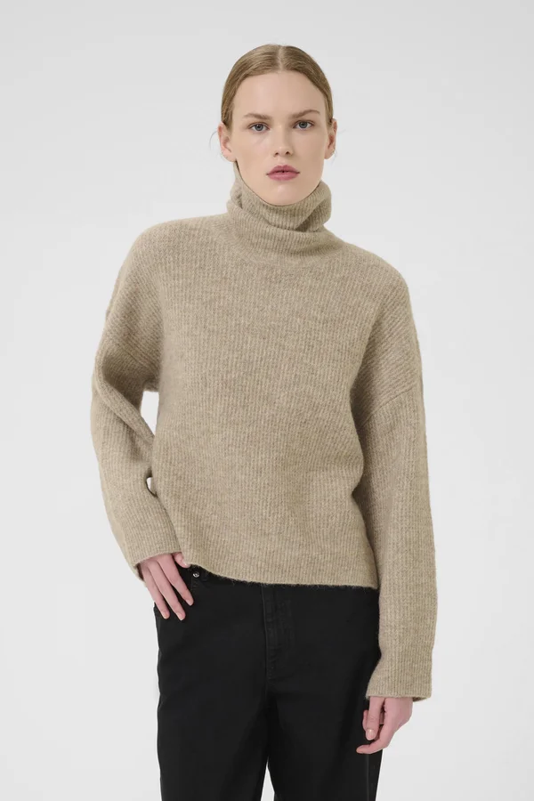 ALPHA  - Strickpullover - warm sand melange