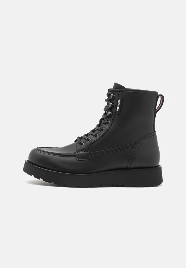 AMERICAN CHECK BOOT - Schnürstiefelette - black