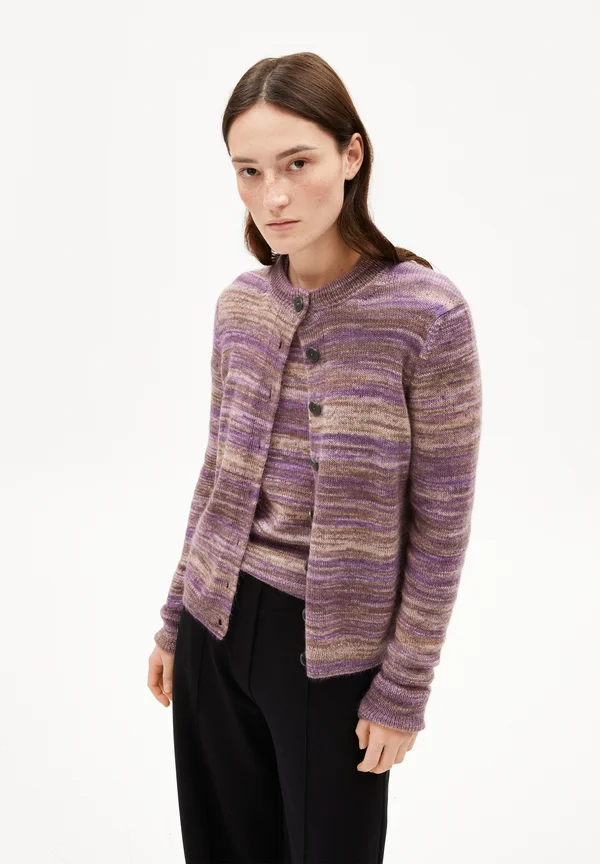 AMILDAA - Strickjacke - orchid-walnut creme