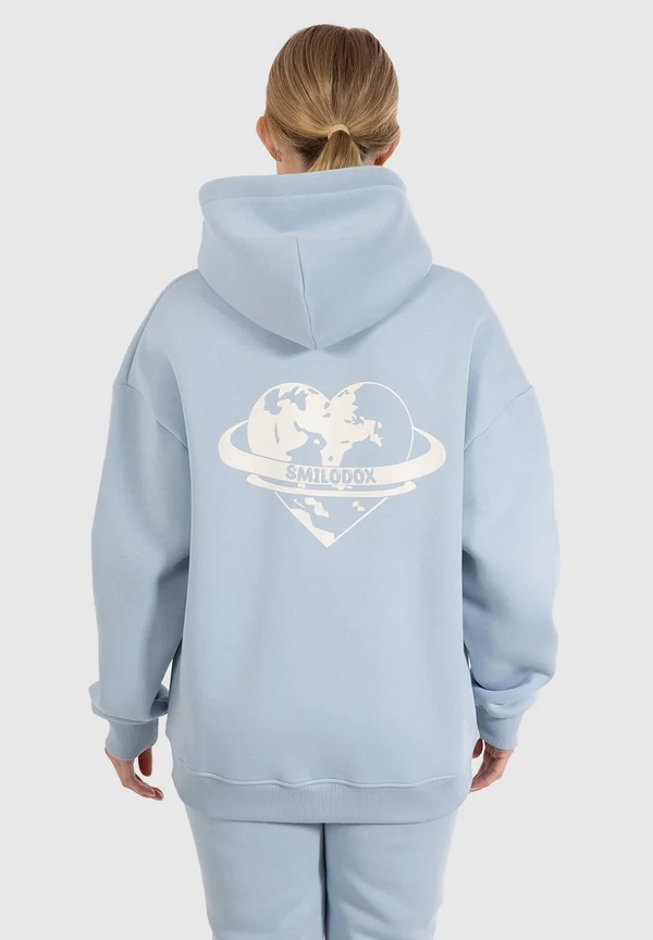 AMORA FULL ZIP HOODIE BACK PRINT - Sweatjacke - hellblau