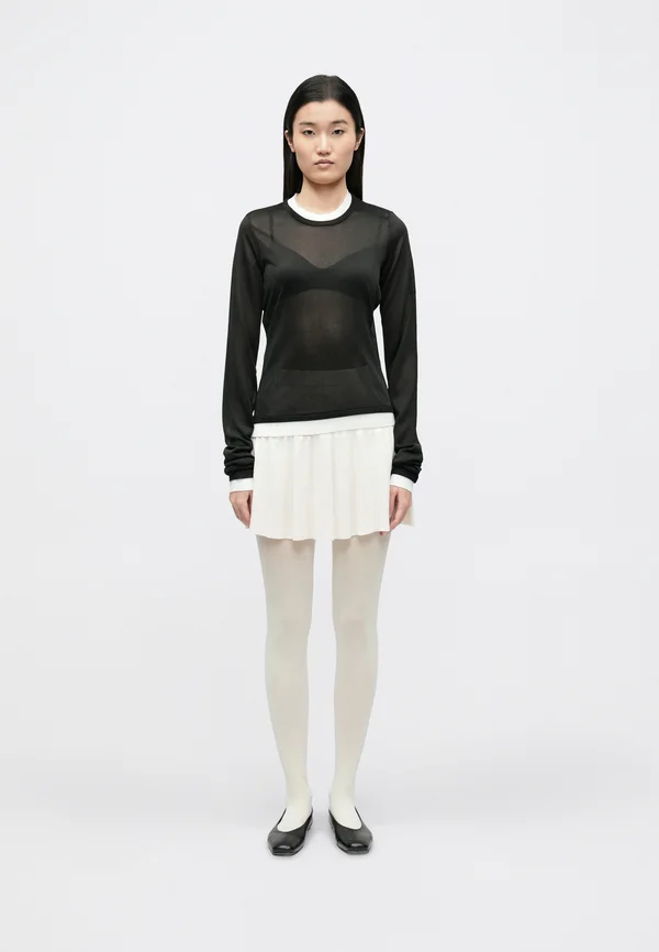 ANAIS DOUBLE LONG SLEEVE - Strickpullover - black/white