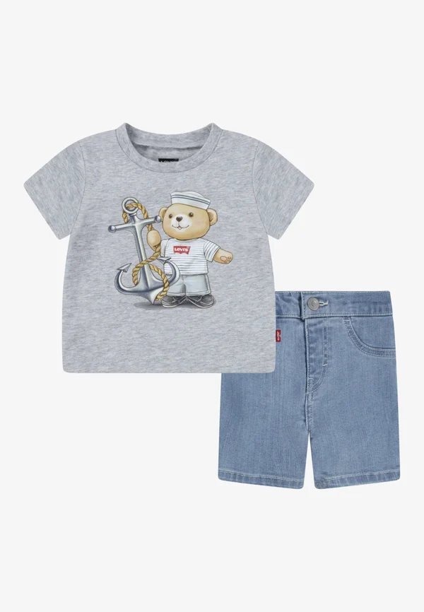ANCHOR TEE SET - Jeans Shorts - light gray heather