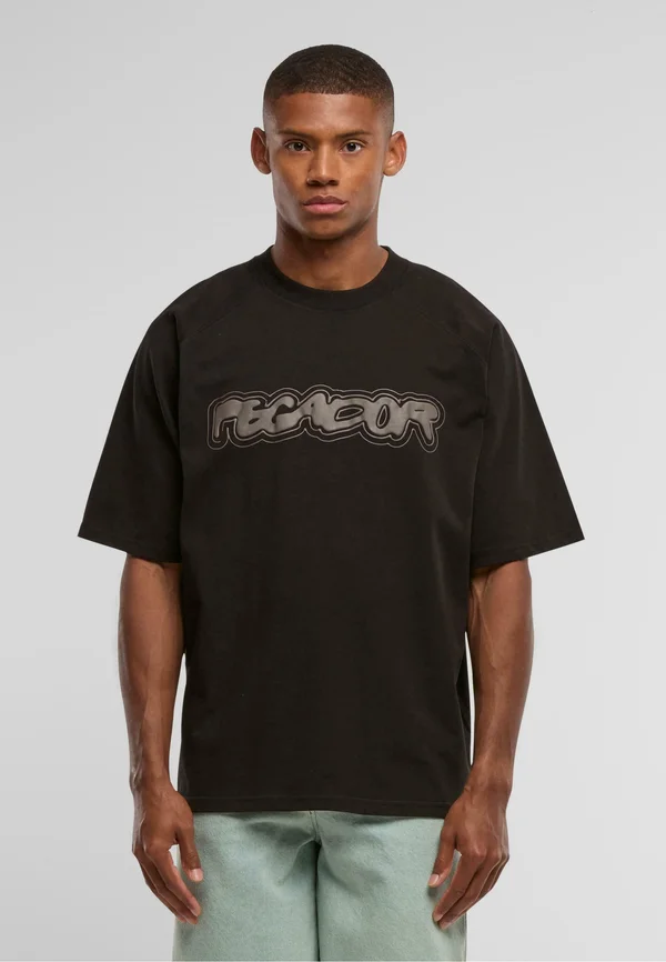 ANCLAR OVERSIZED RAGLAN - T-Shirt print - washed black