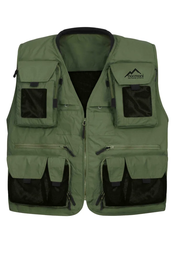 Angeler Fischerweste Outdoor Funktionsweste  - Weste - oliv/schwarz