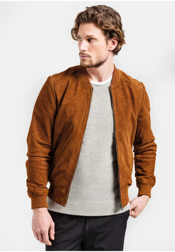 ANGLO - Lederjacke - cognac