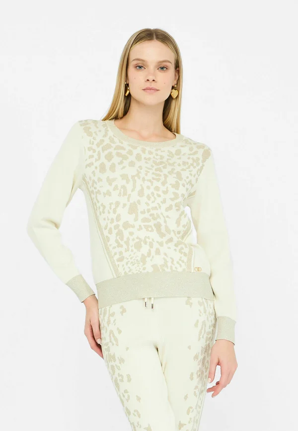 ANIMAL PRINT - Strickpullover - white