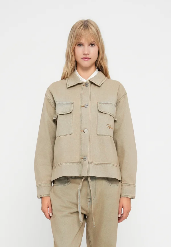 ANJAI OVERSIZED OVERSHIRT - Jeansjacke - washed coast sand