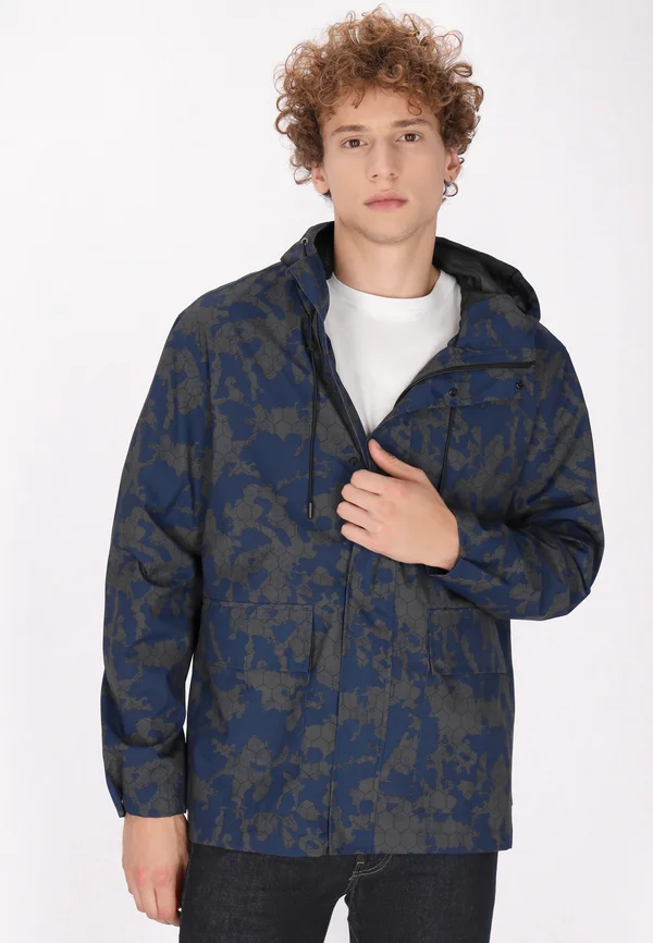 ANORAK - Outdoorjacke - dunkelgrau marine camouflage