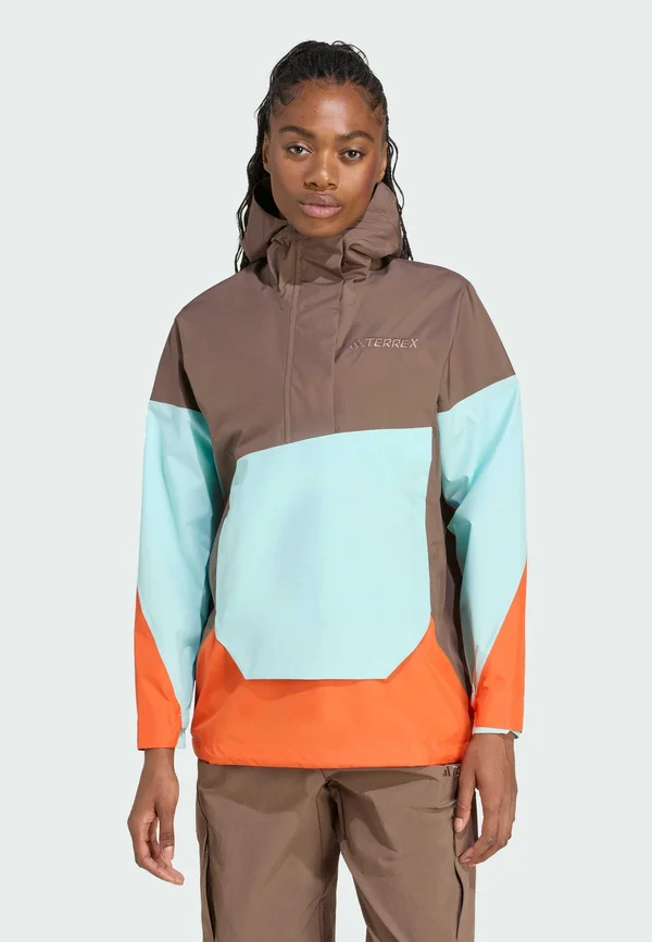 ANORAK - Regenjacke / wasserabweisende Jacke - earth strata semi flash aqua semi impact orange