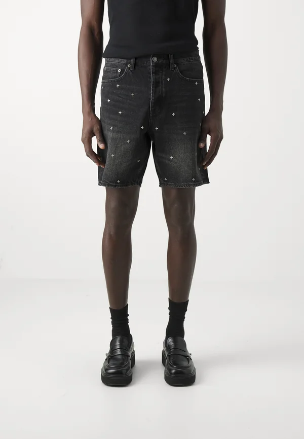 ANTI SHORT METALIK - Jeans Shorts - black
