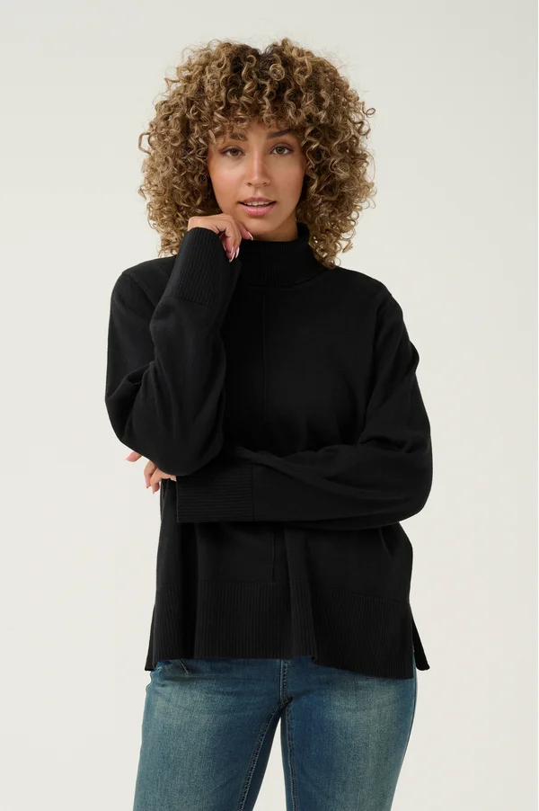 ANVA ROLLNECK - Strickpullover - pitch black
