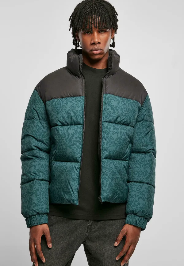 AOP RETRO - Winterjacke - bottlegreen damast aop