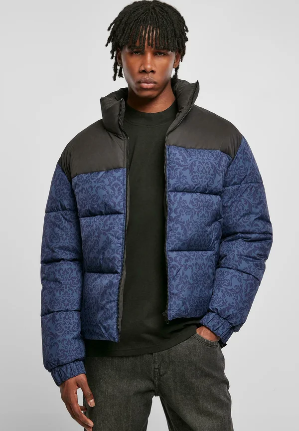 AOP RETRO - Winterjacke - darkblue damast aop