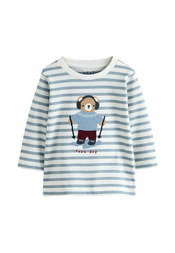 APPLIQUÉ - Langarmshirt - white blue skiing bear