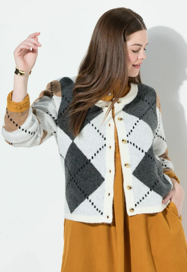 ARGYLE - Strickjacke - beige