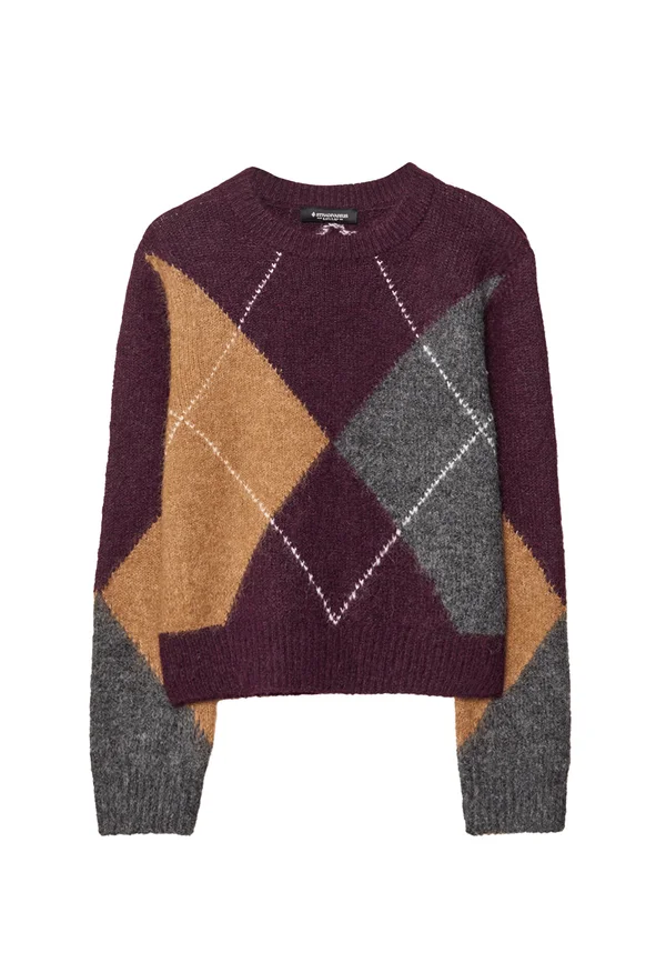 ARGYLE - Strickpullover - dark red