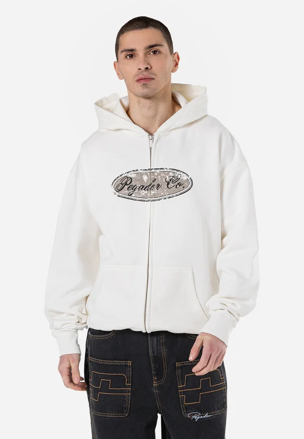 ASHER - Sweatjacke - washed warm white