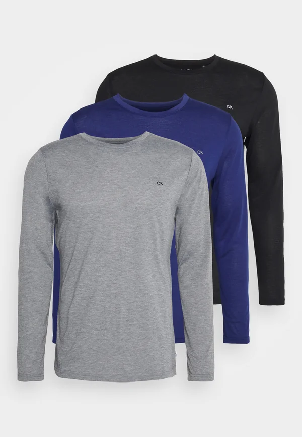 ASSORTED LONG SLEEVE 3 PACK - Langarmshirt - black/navy/silver