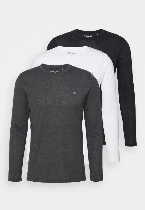 ASSORTED LONG SLEEVE 3 PACK - Langarmshirt - black/white/charcoal