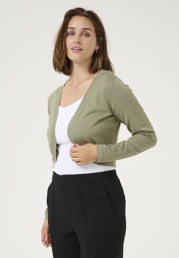 ASTRID BOLERO - Strickjacke - oil green