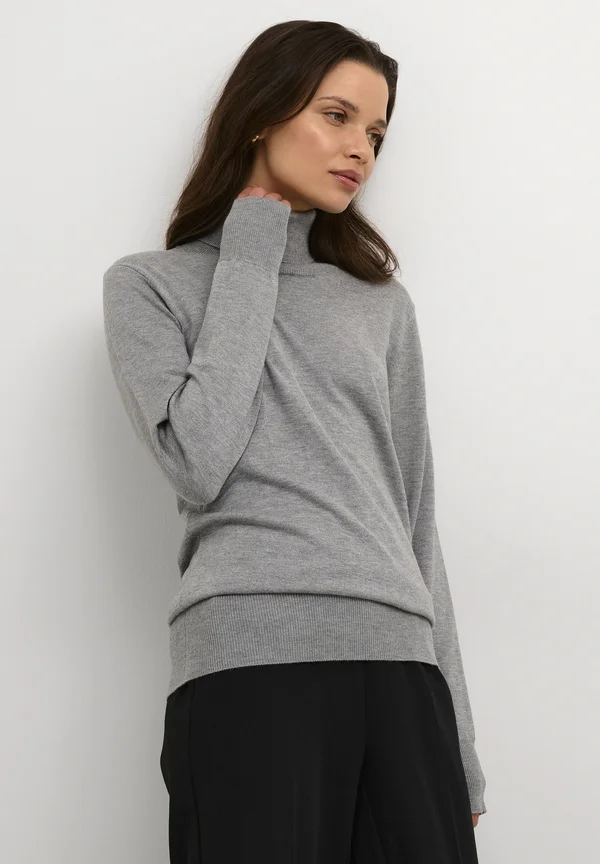 ASTRID ROLL NECK - Strickpullover - grey melange