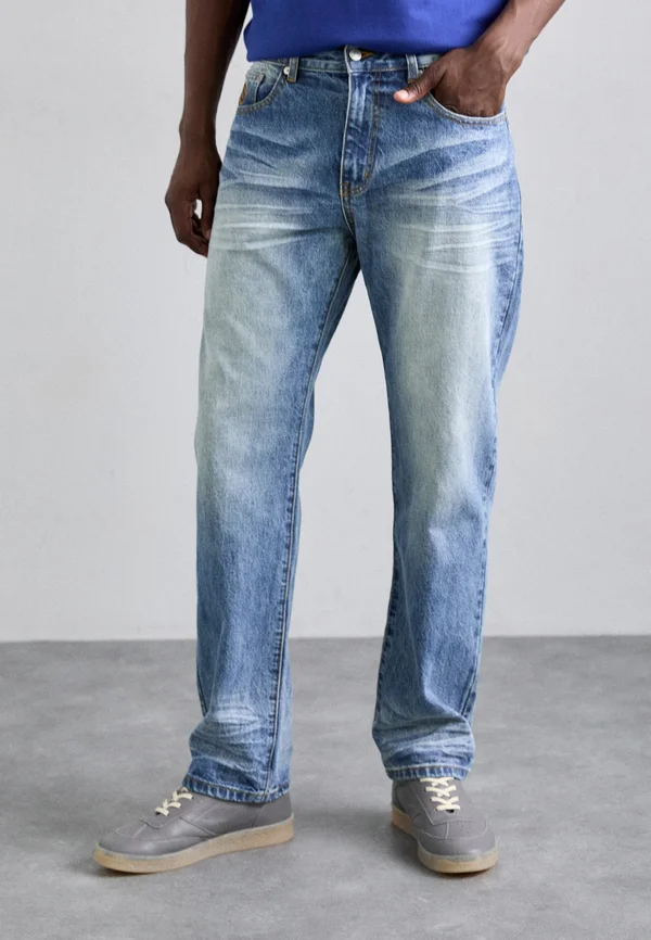 ASTRO SELVEDGE PANTS - Jeans Straight Leg - heavy wash blue