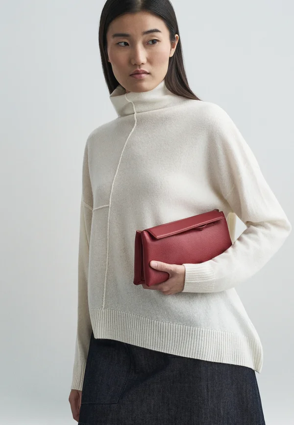 ASYMETRIC MOCK NECK - Strickpullover - warm white