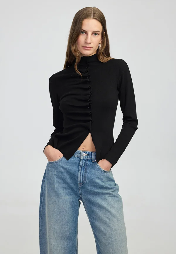 ASYMMETRIC - Strickjacke - black