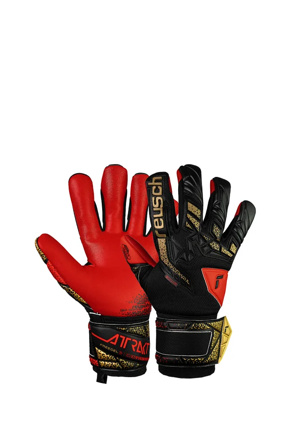 ATTRAKT FREEGEL - Torwarthandschuh - blck gold firy red