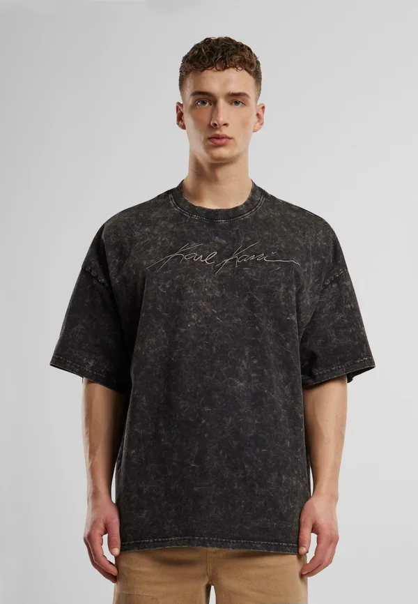 AUTOGRAPH HEAVY BOXY TEE - T-Shirt print - black