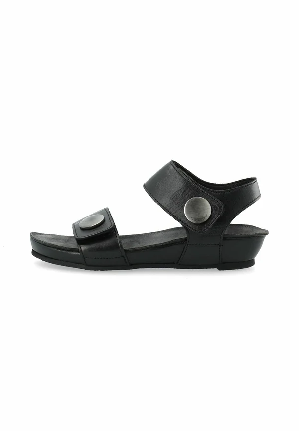AVA BUTTON - Keilsandalette - black