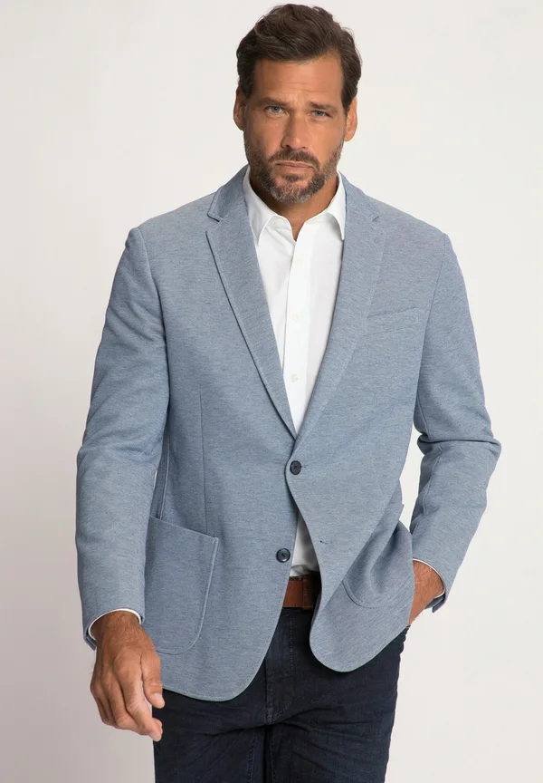 AVEC COL À REVERS, SEMI-DOUBLURE LÉGÈRE - Sakko - light gray
